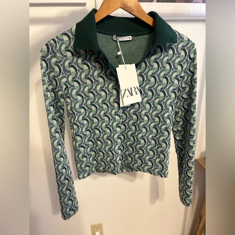 NWT Zara Fitted Long Sleeve Top